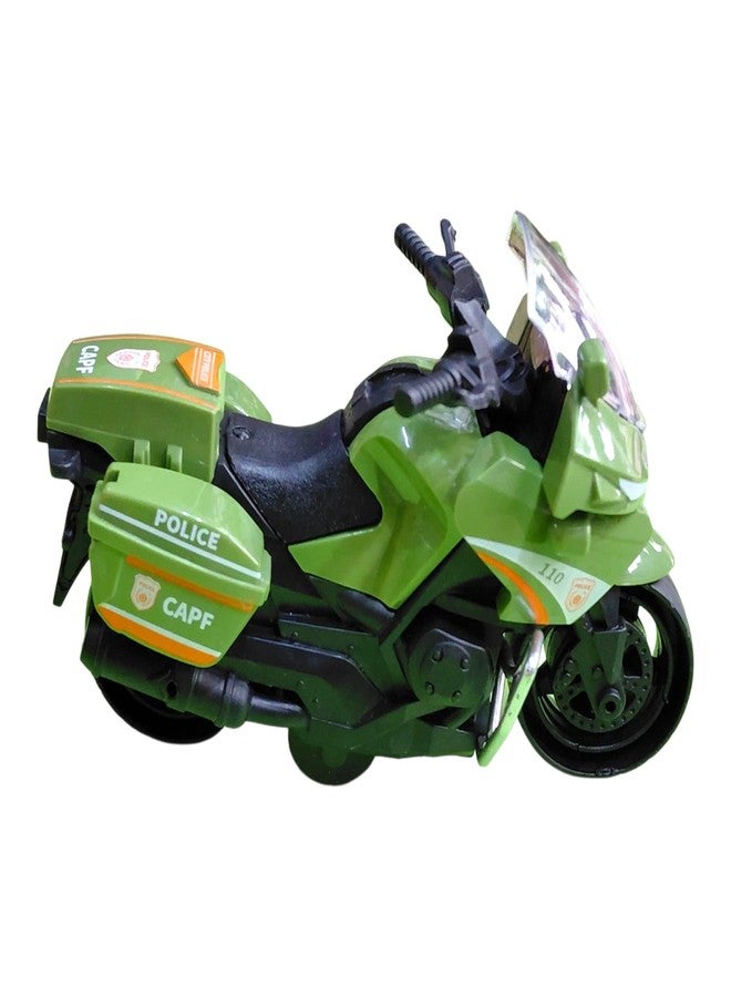 JNiL Mini Pull Back Police Motorcycle Toy, Pull Back Toy Motorcycle | Perfect for Kids, Toddlers, Boys & Girls (Pack of 1) (Green) - Image 2